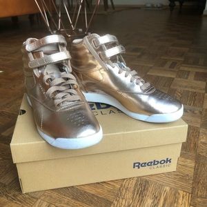 Metallic Reebok high tops